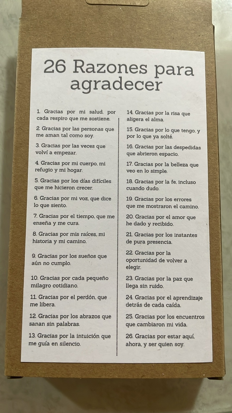 26 Razones para Agradecer